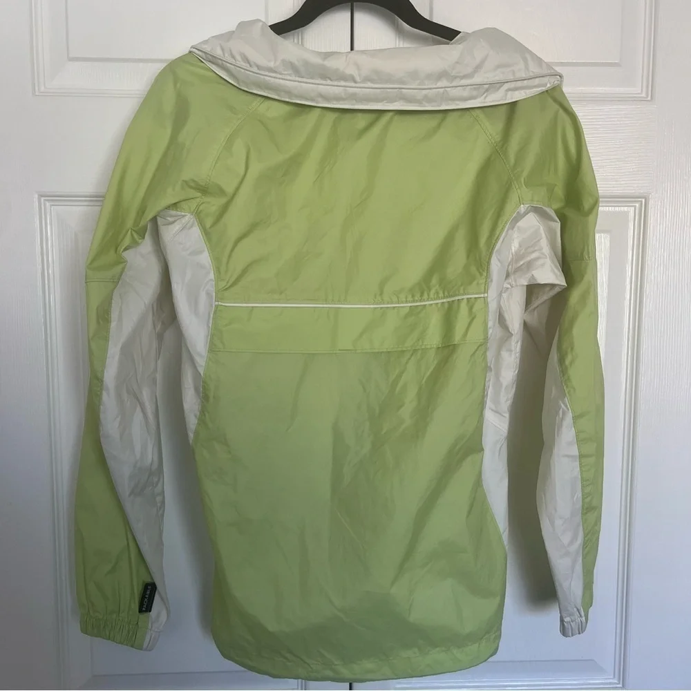 Light Green and Beige Columbia Packable Full Zip Windbreaker Jacket Size S